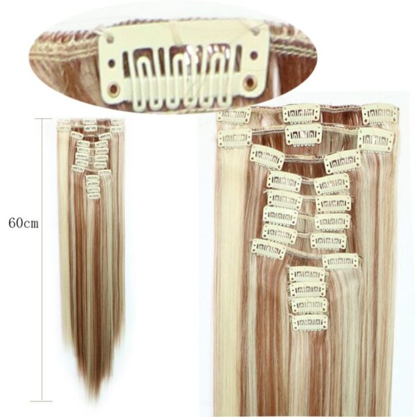 Straight Clip in ponytail set(6pcs)